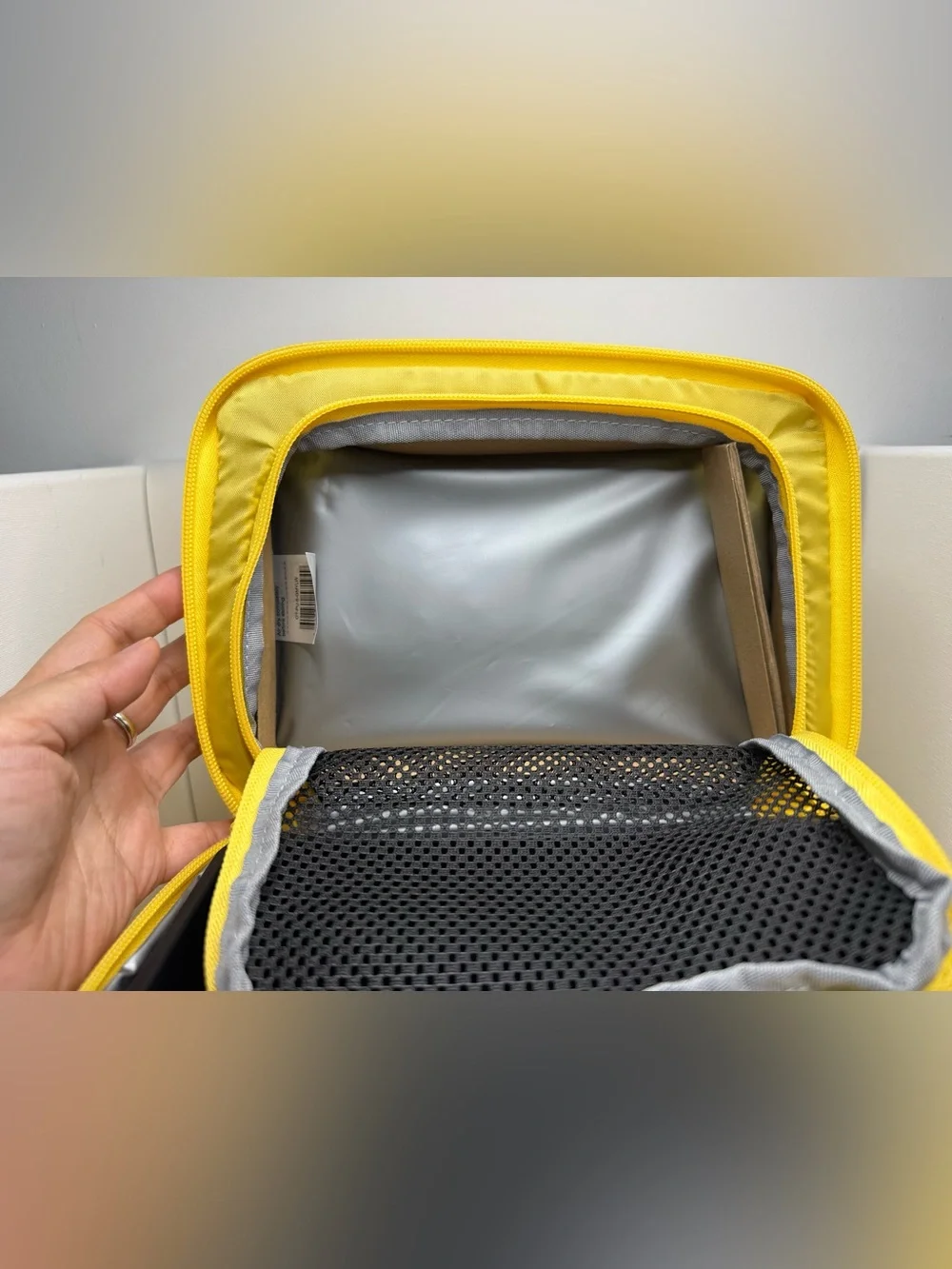 Ozark Trail Yellow and White Striped Soft-Sided Cooler